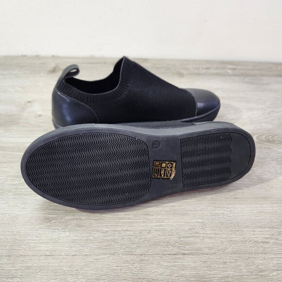 Black Slip-On Sneakers Leather Toe Cap By Ruby Label EU Size 37 US Size 7 - Picture 6 of 11